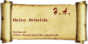 Heinz Arnolda névjegykártya